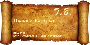 Thomasz Boriska névjegykártya